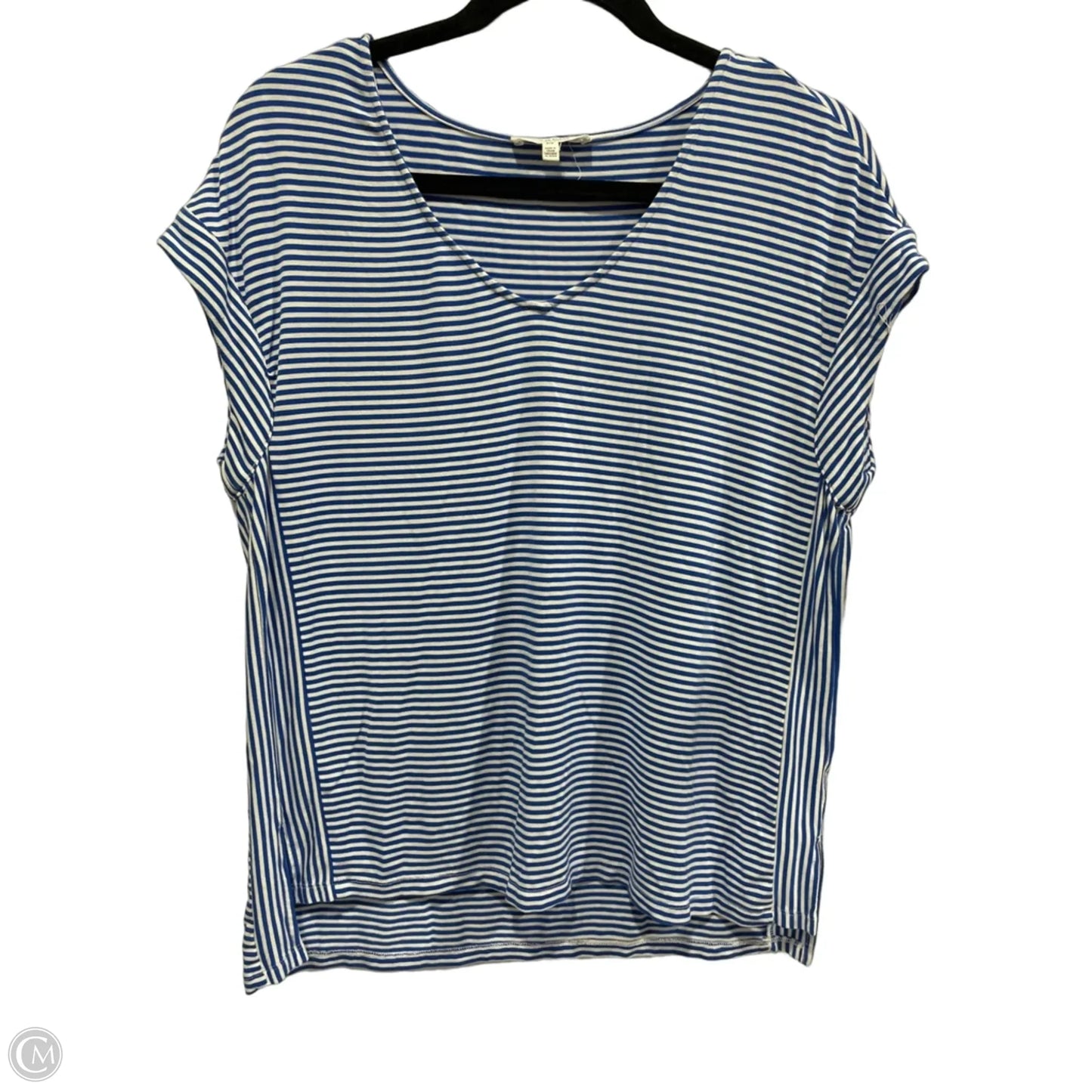 Top Short Sleeve By Workshop In Striped Pattern, Size: S