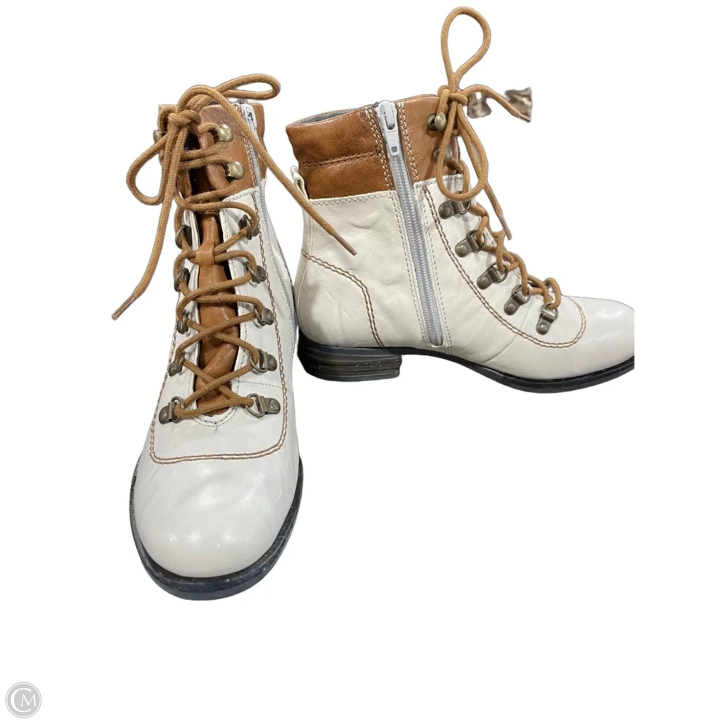 Boots Hiking By Josef Seibel In Brown & Cream, Size: 7