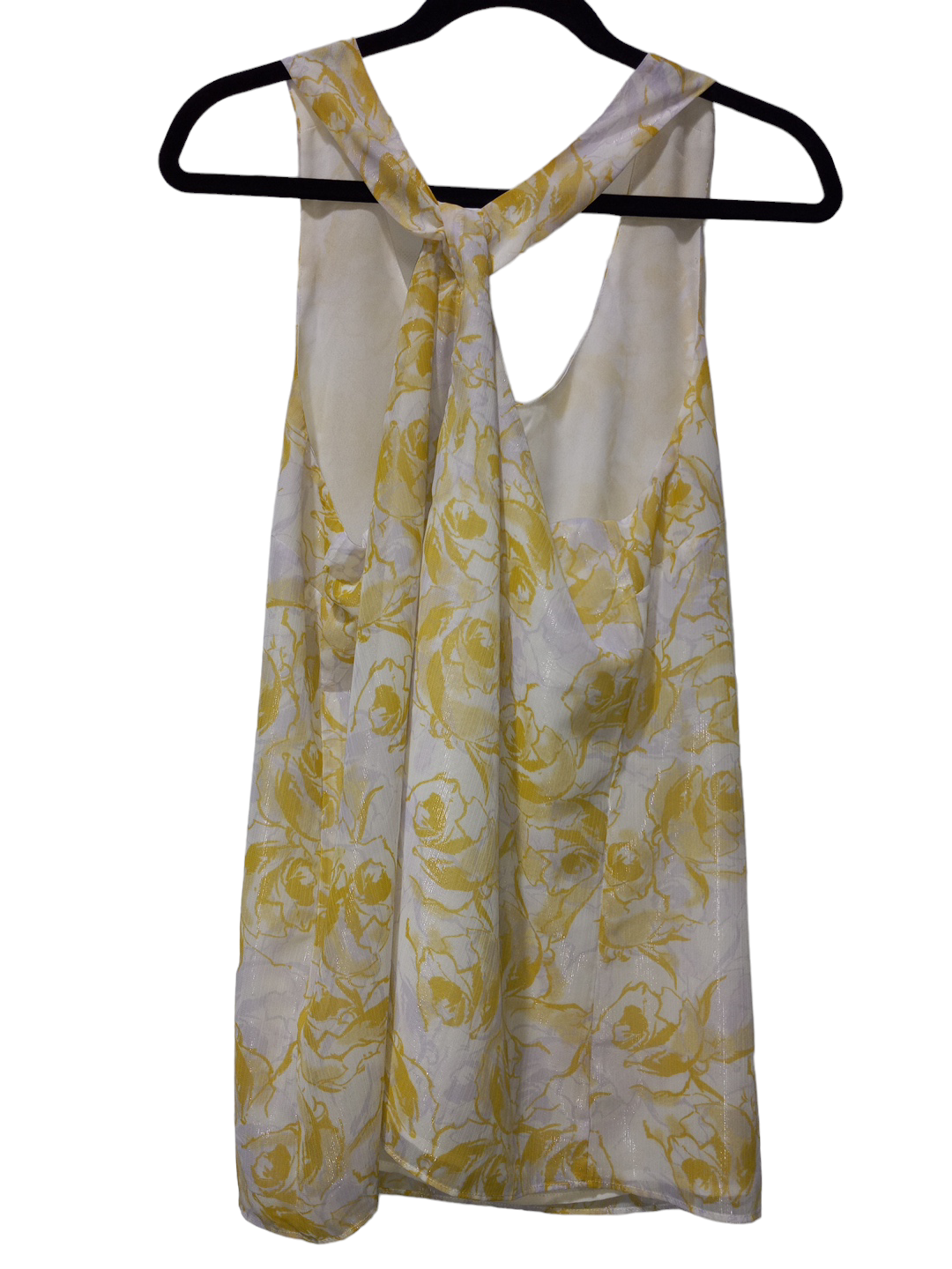 White & Yellow Blouse Sleeveless Limited, Size L