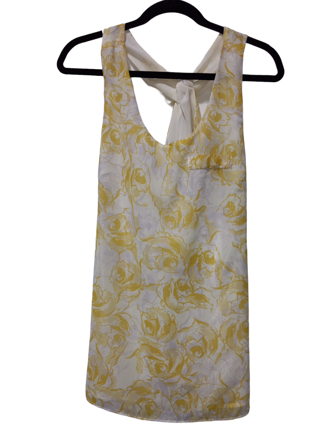 White & Yellow Blouse Sleeveless Limited, Size L