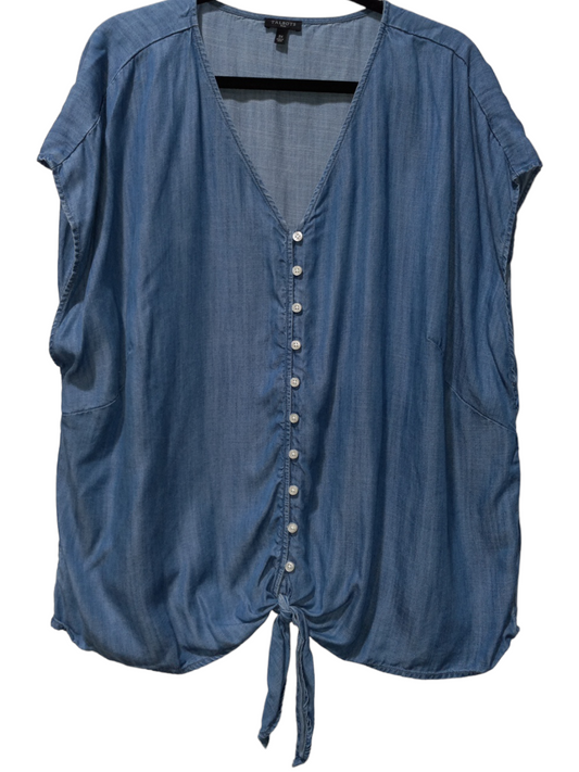 Blue Denim Top Short Sleeve Talbots, Size 3x