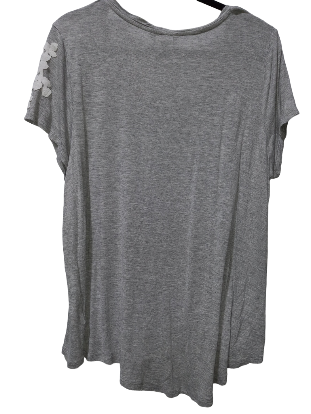 Grey & White Top Short Sleeve Simply Vera, Size 2x