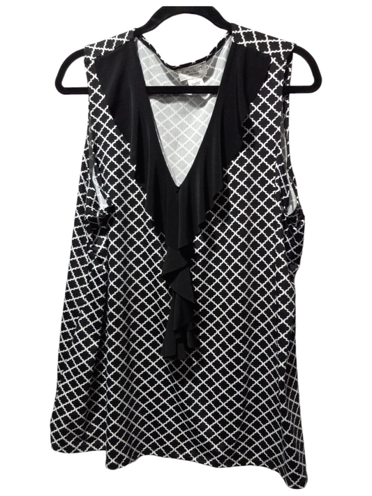 Black & White Blouse Sleeveless Clothes Mentor, Size 2x