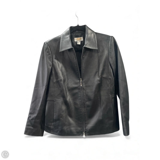 Jacket Leather By Talbots In Black, Size: 4