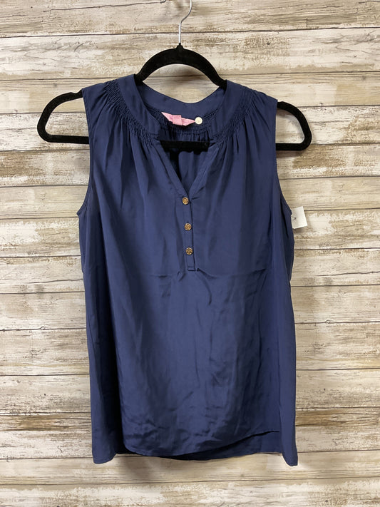 Top Sleeveless Designer By Lilly Pulitzer In Navy, Size:Xs