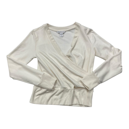 Athletic Top Long Sleeve Collar By Athleta In Cream, Size: Xs