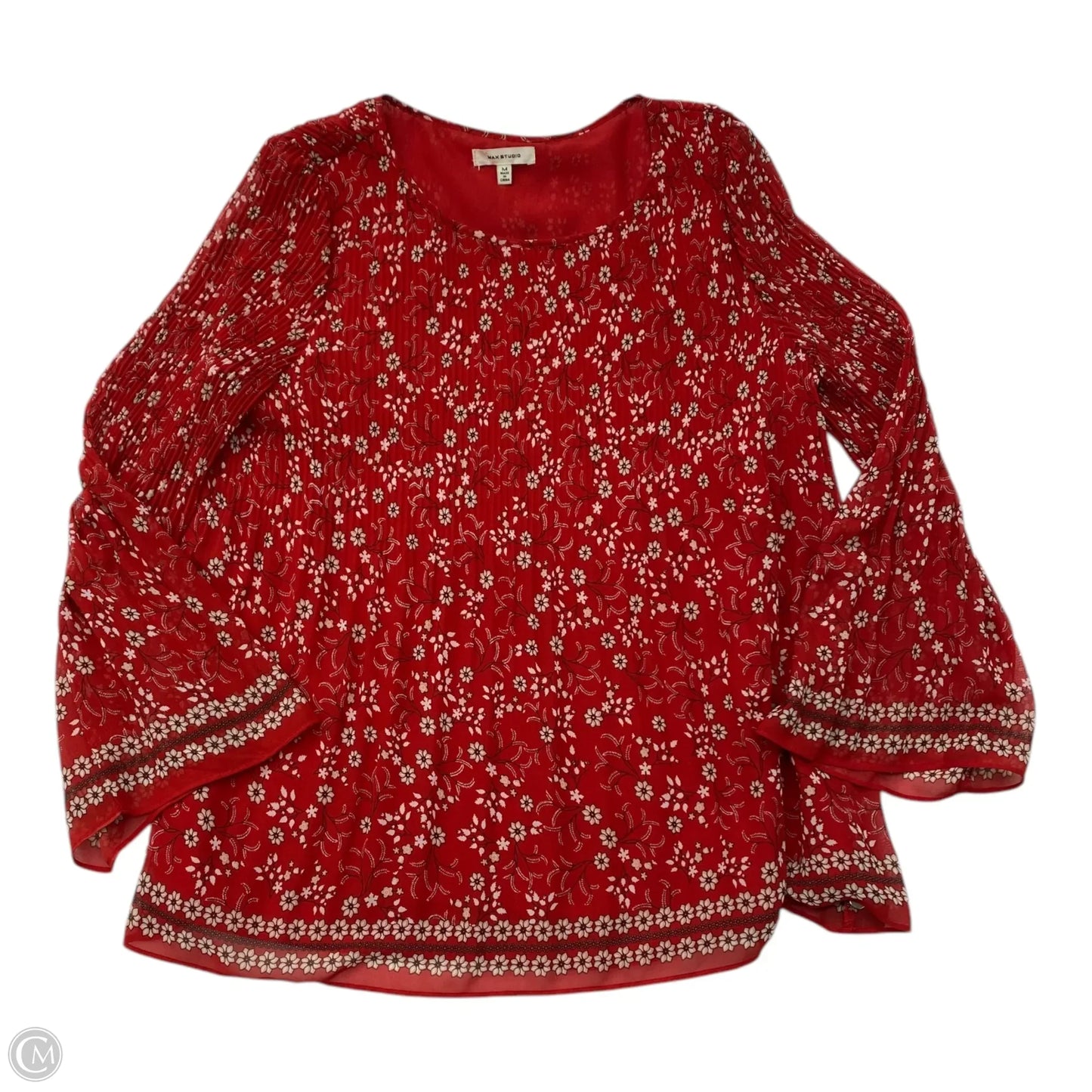 Top Long Sleeve By Max Studio In Red, Size: M
