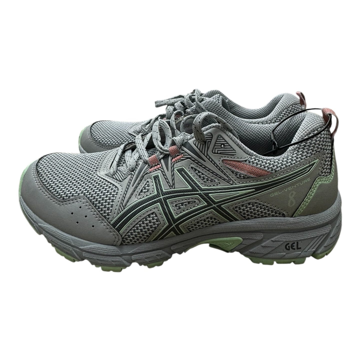 Shoes Athletic By Asics In Green & Grey, Size: 7