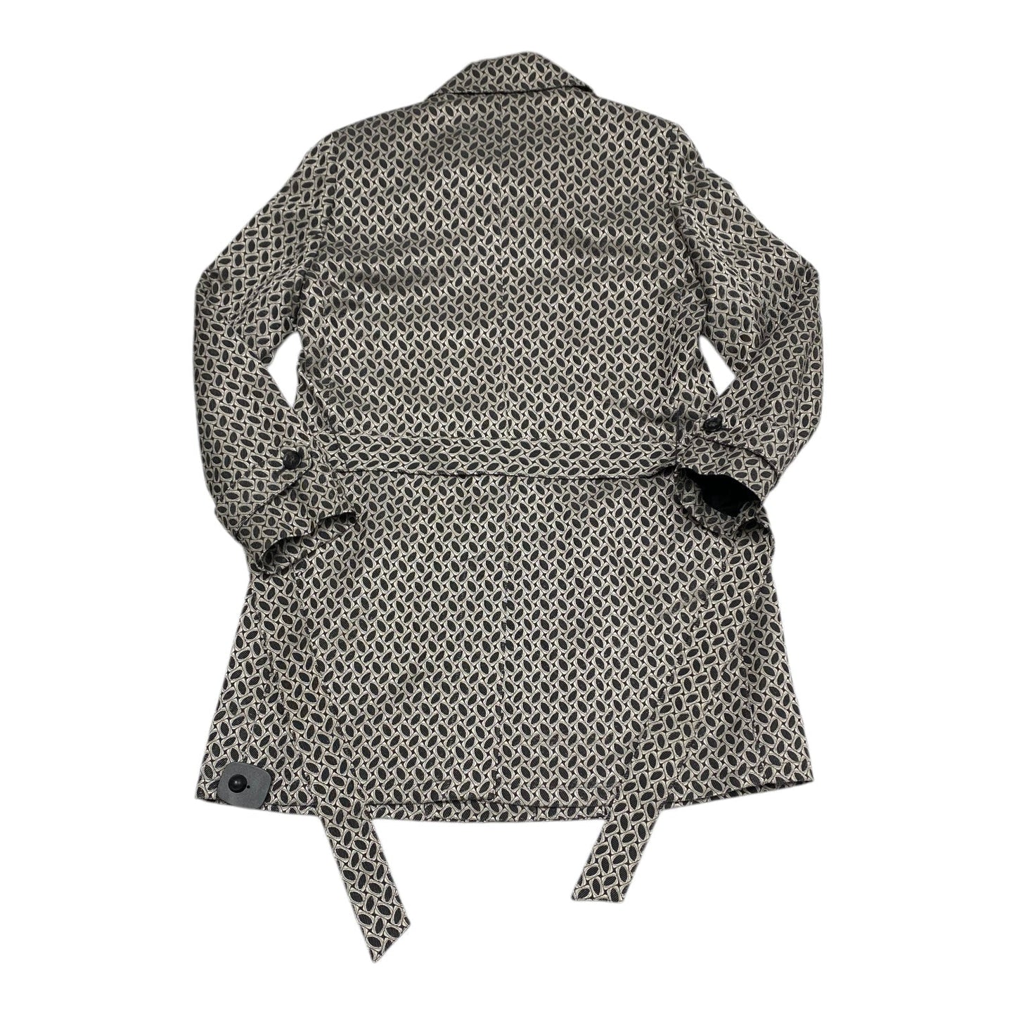 Coat Trench Coat By Jones New York In Black & Grey, Size: Mp