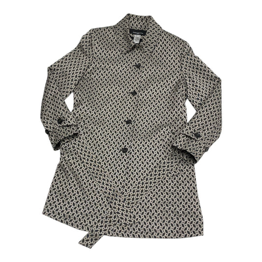 Coat Trench Coat By Jones New York In Black & Grey, Size: Mp