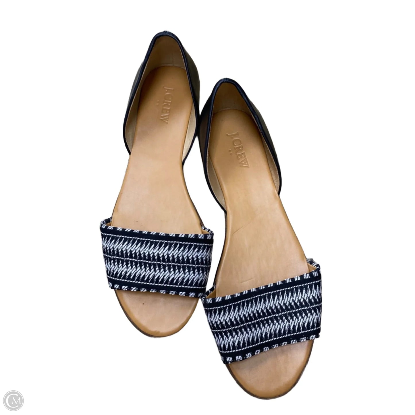 Sandals Flats By J. Crew In Black & White, Size: 9