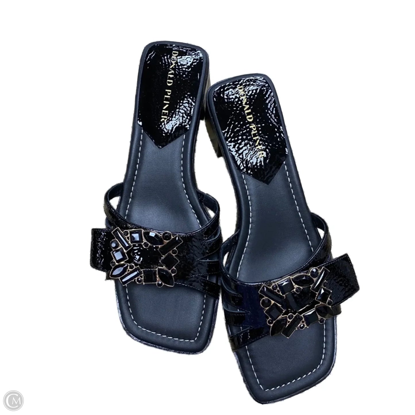 Sandals Heels Block By Donald Pliner In Black, Size: 10