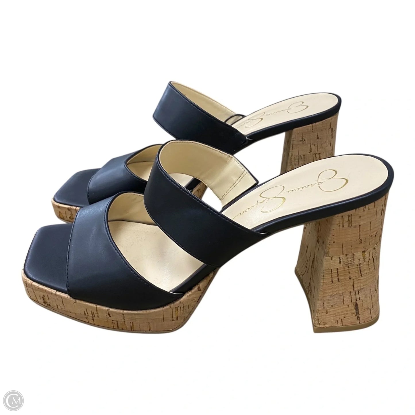 Sandals Heels Block By Jessica Simpson In Black & Tan, Size: 10