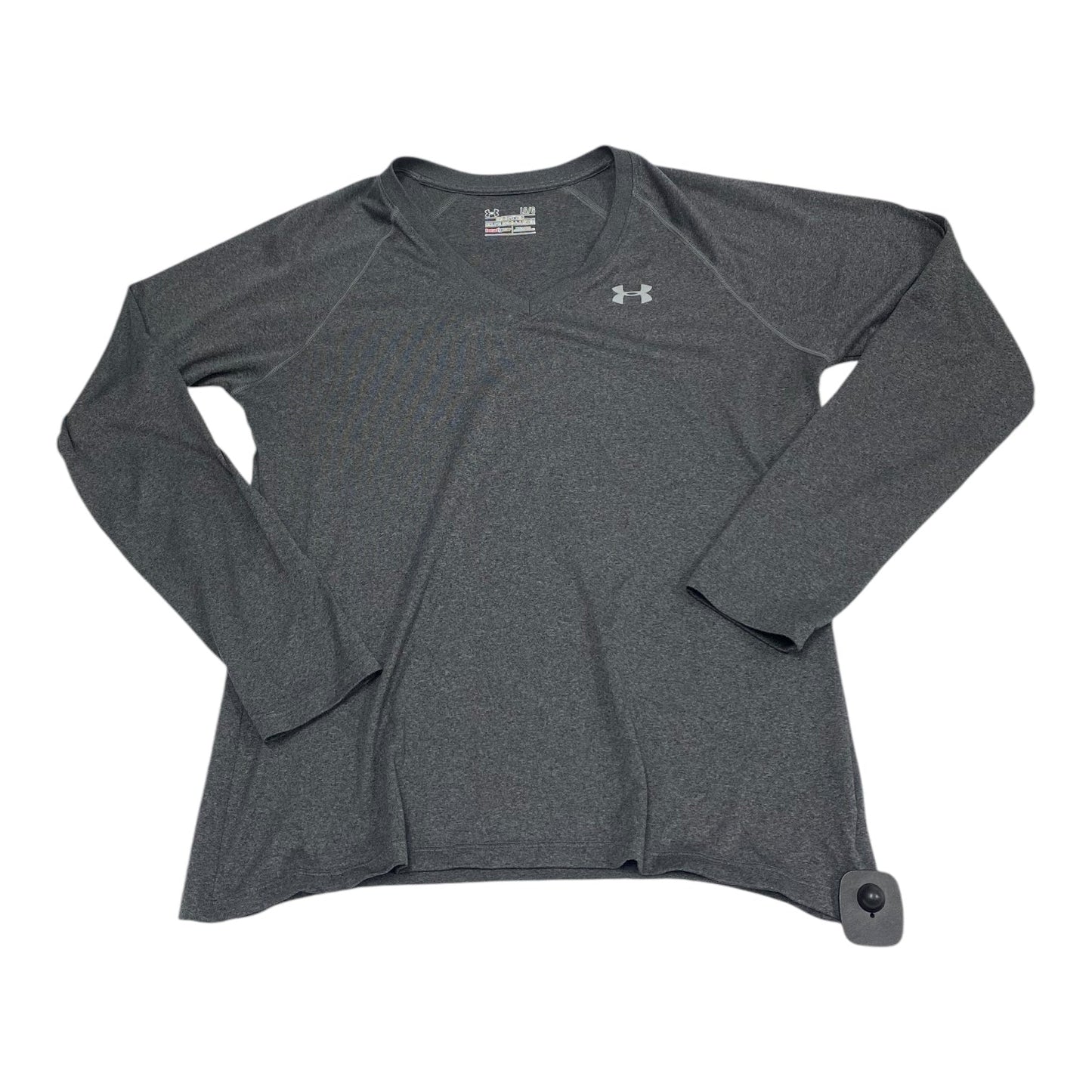 Athletic Top Long Sleeve Crewneck By Under Armour In Grey, Size: Large