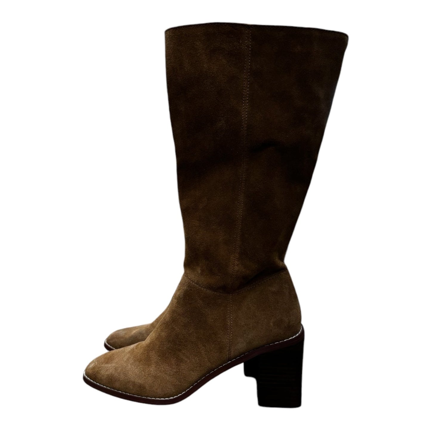 Boots Mid-calf Heels By Crown Vintage In Brown, Size: 9