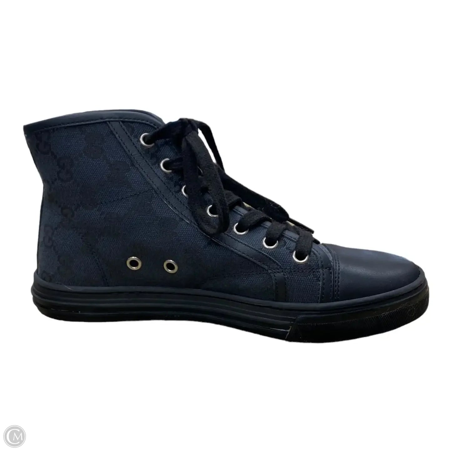 Shoes Luxury Designer By Guci In Black, Size: 5.5
