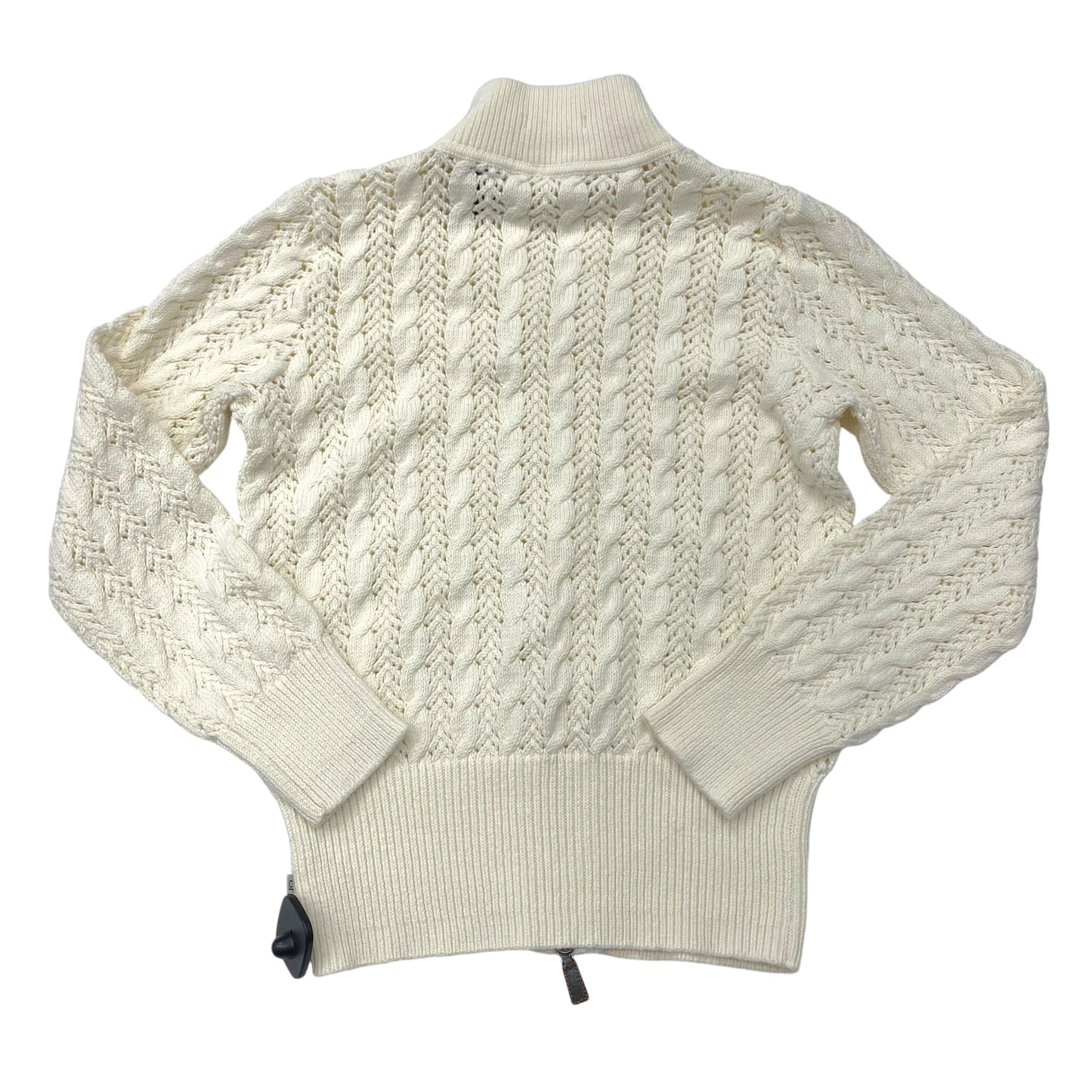 Sweater Cardigan By Liz Claiborne In Cream, Size: M