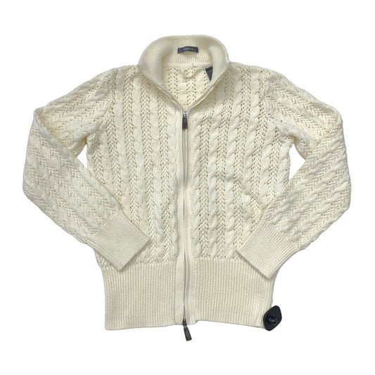 Sweater Cardigan By Liz Claiborne In Cream, Size: M