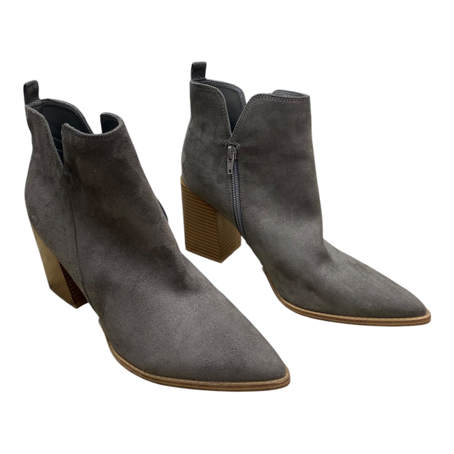 Boots Ankle Heels By Nine West In Grey, Size: 9.5