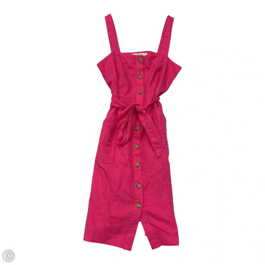 Dress Casual Midi By Loft In Pink, Size: 6p