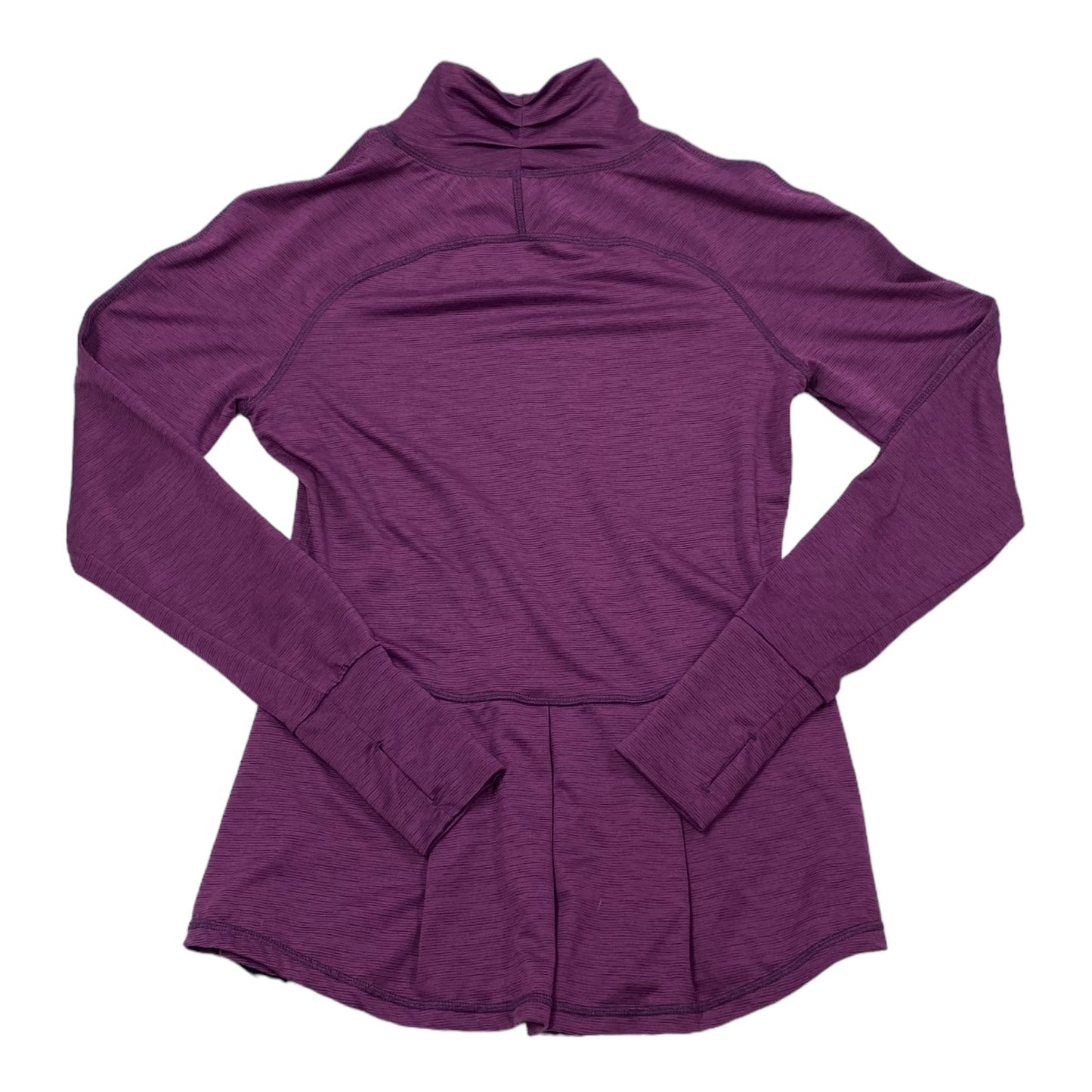 Purple Athletic Top Long Sleeve Collar Apana, Size S