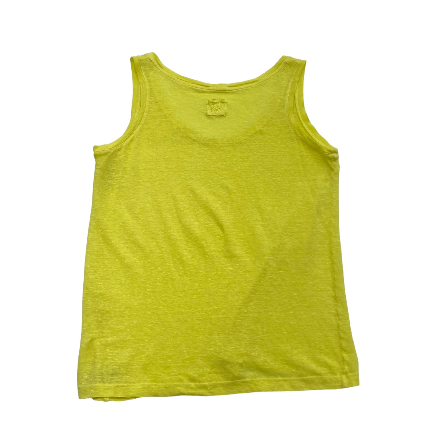 Yellow Top Sleeveless Designer 120% Lino, Size L