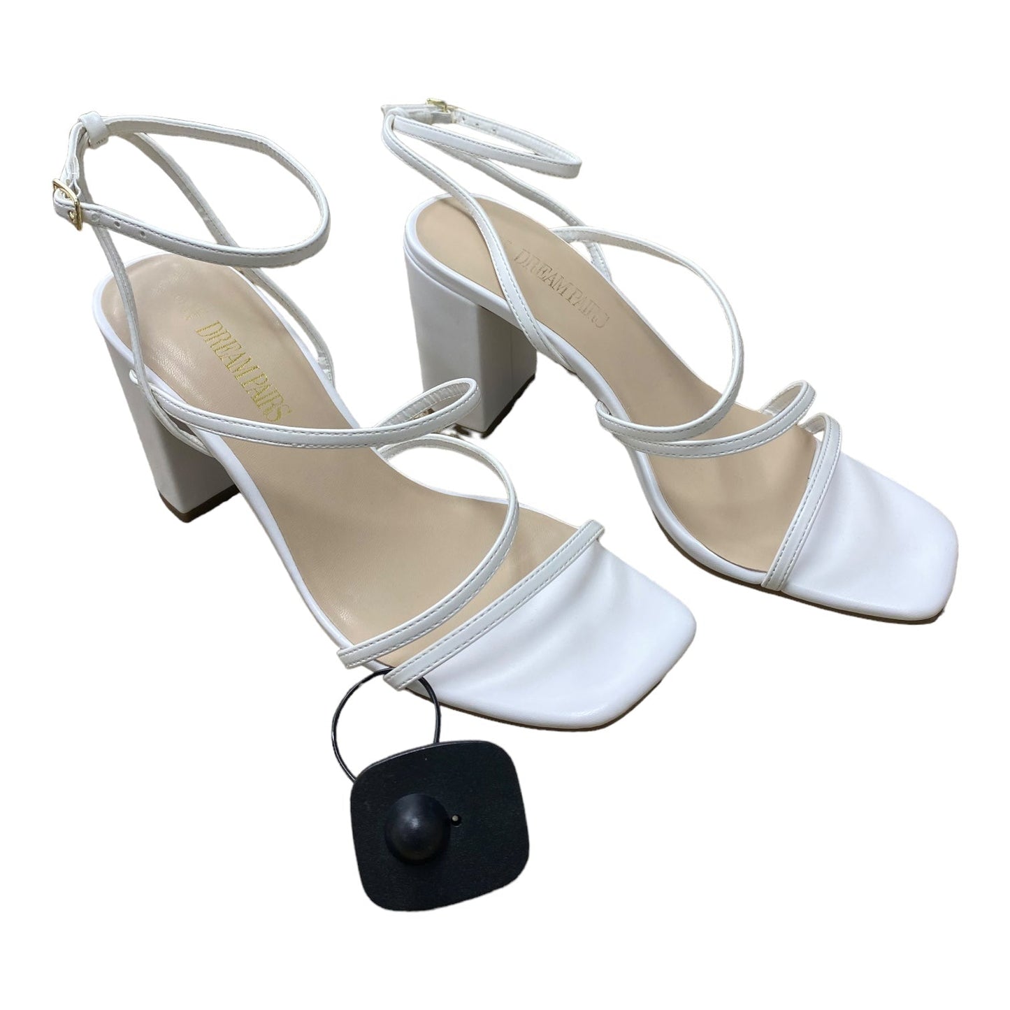 White Shoes Heels Block Dream Pairs, Size 8