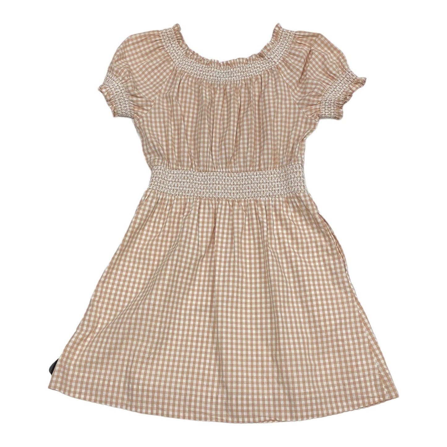 Tan & White Dress Casual Midi J. Crew, Size Xs