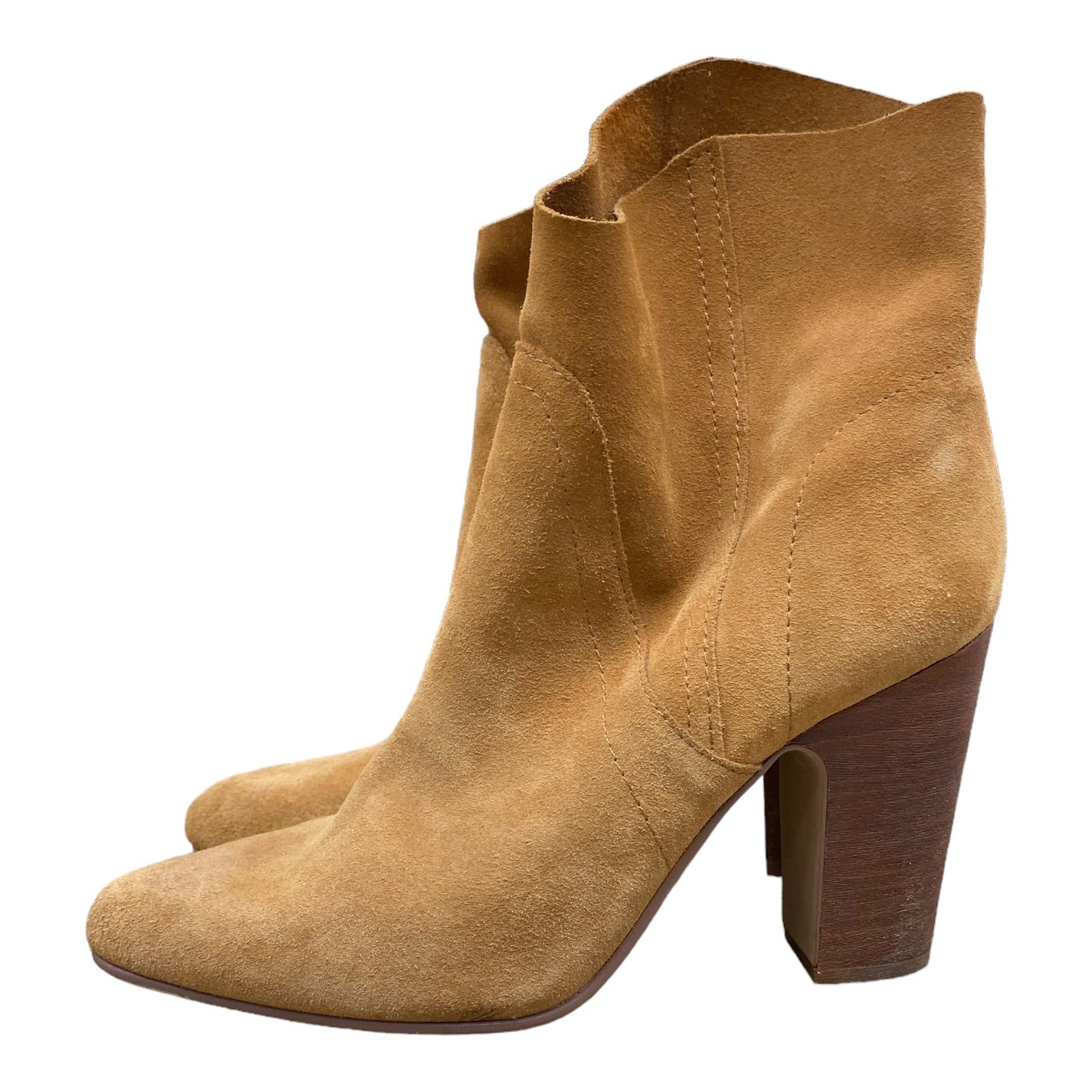 Boots Ankle Heels By Vince Camuto In Brown & Tan, Size: 9.5