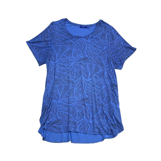 Top Short Sleeve By Apt 9 In Black & Blue, Size: 1x