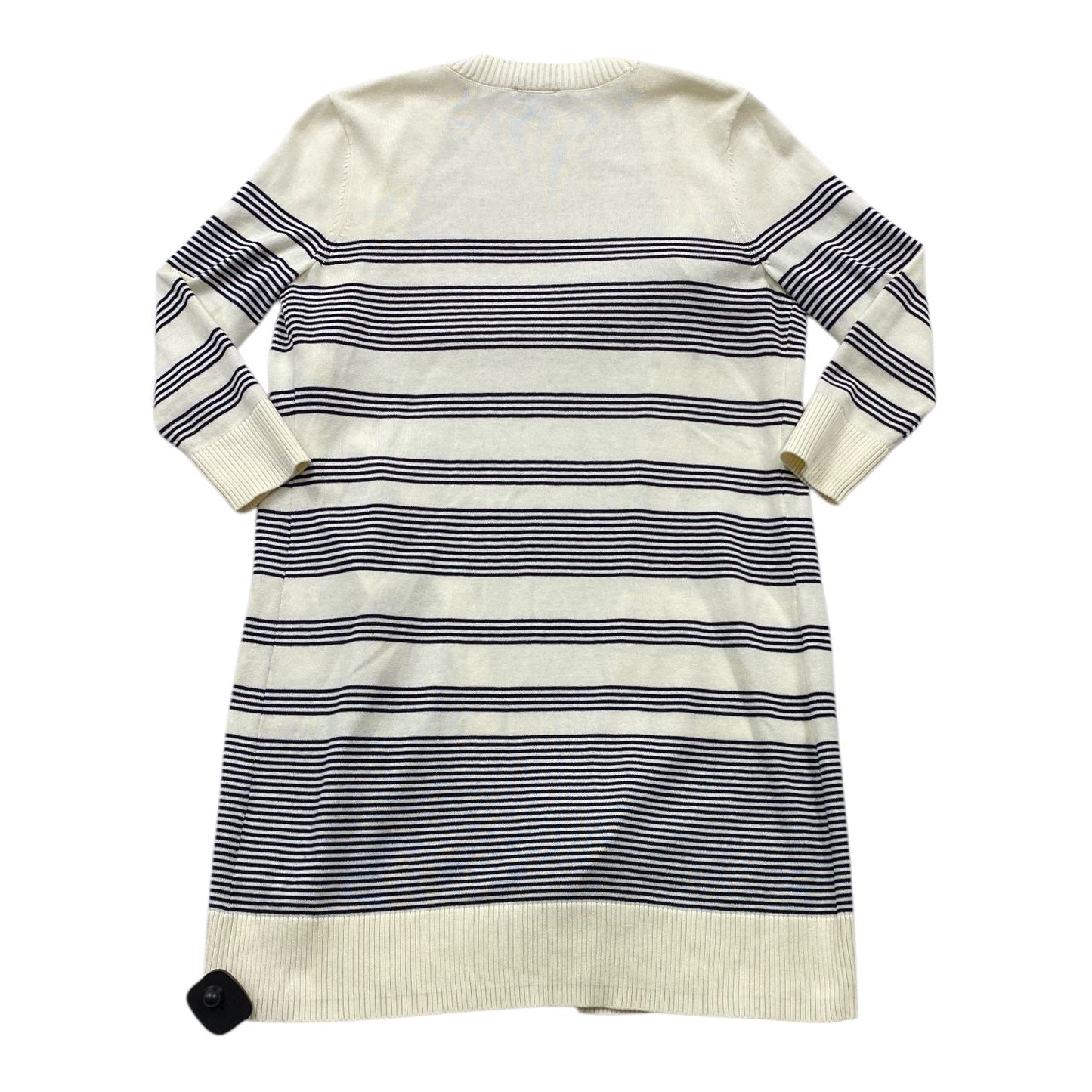 Sweater Cardigan By Talbots In Black & Cream, Size: S