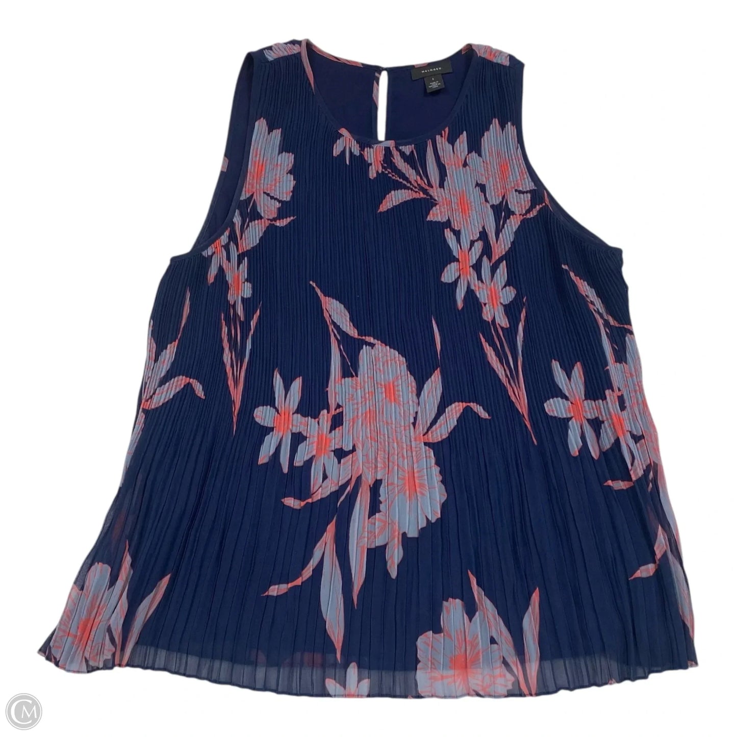 Top Sleeveless By Halogen In Blue & Red, Size: L