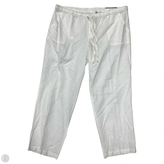 Pants Linen By Liz Claiborne In White, Size: Xxl
