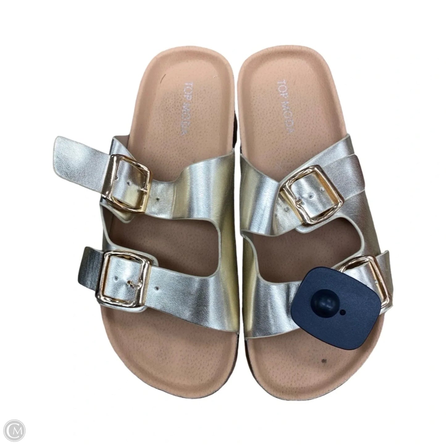 Sandals Heels Platform By Top Moda In Gold, Size: 8