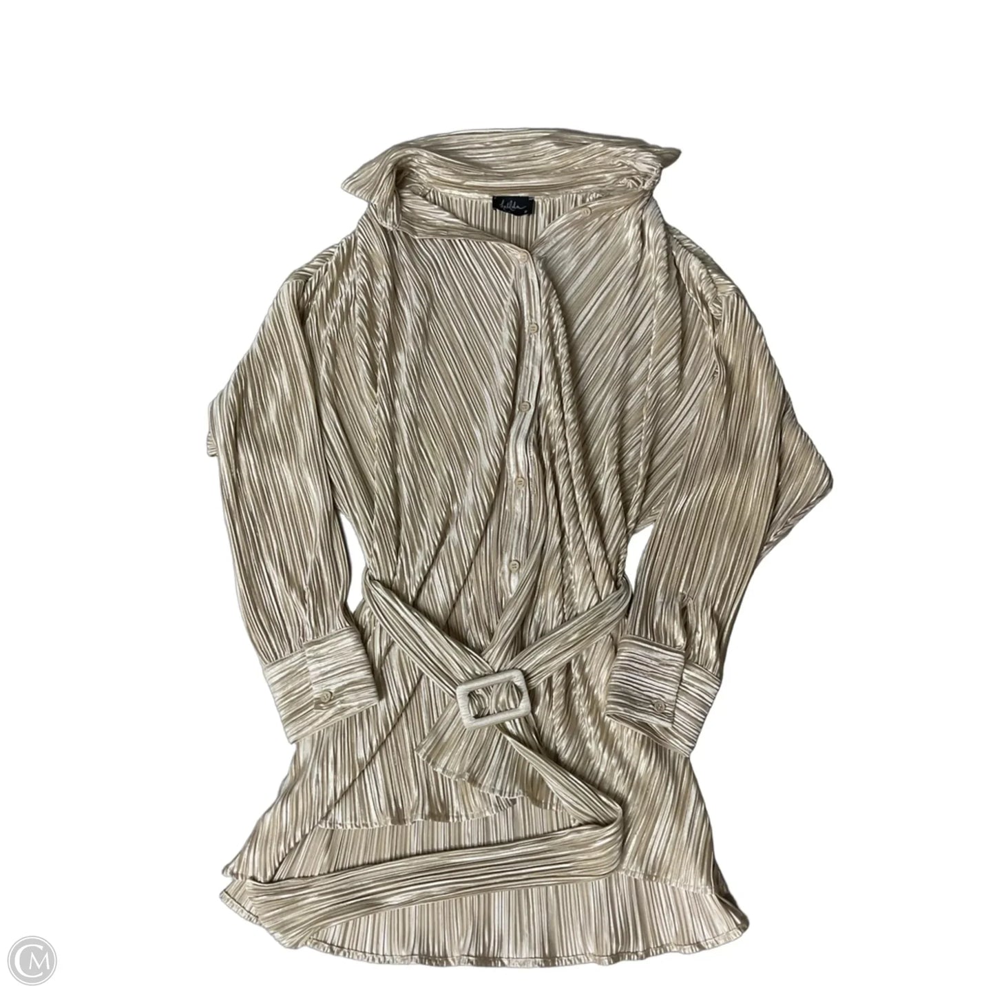 Tunic Long Sleeve By Clothes Mentor In Gold, Size: S