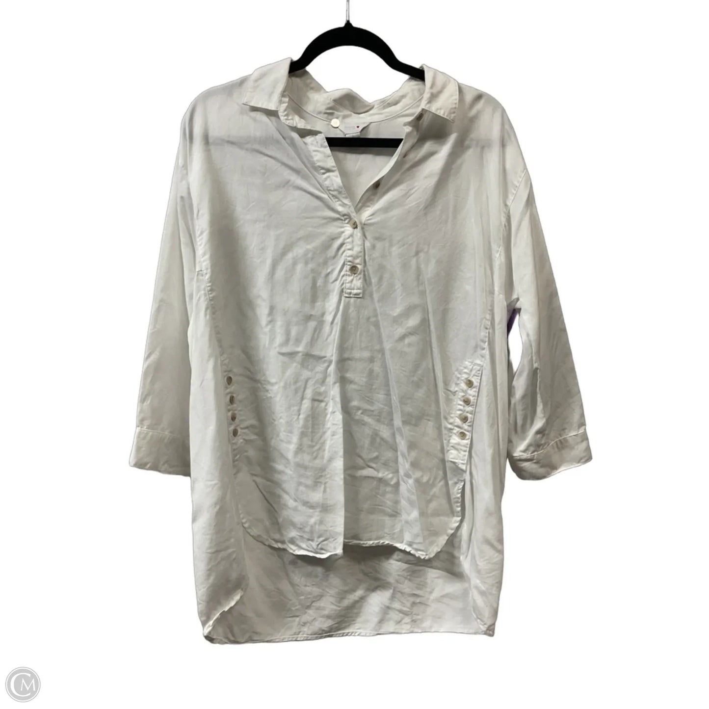 Tunic 3/4 Sleeve By Intro In White, Size: L