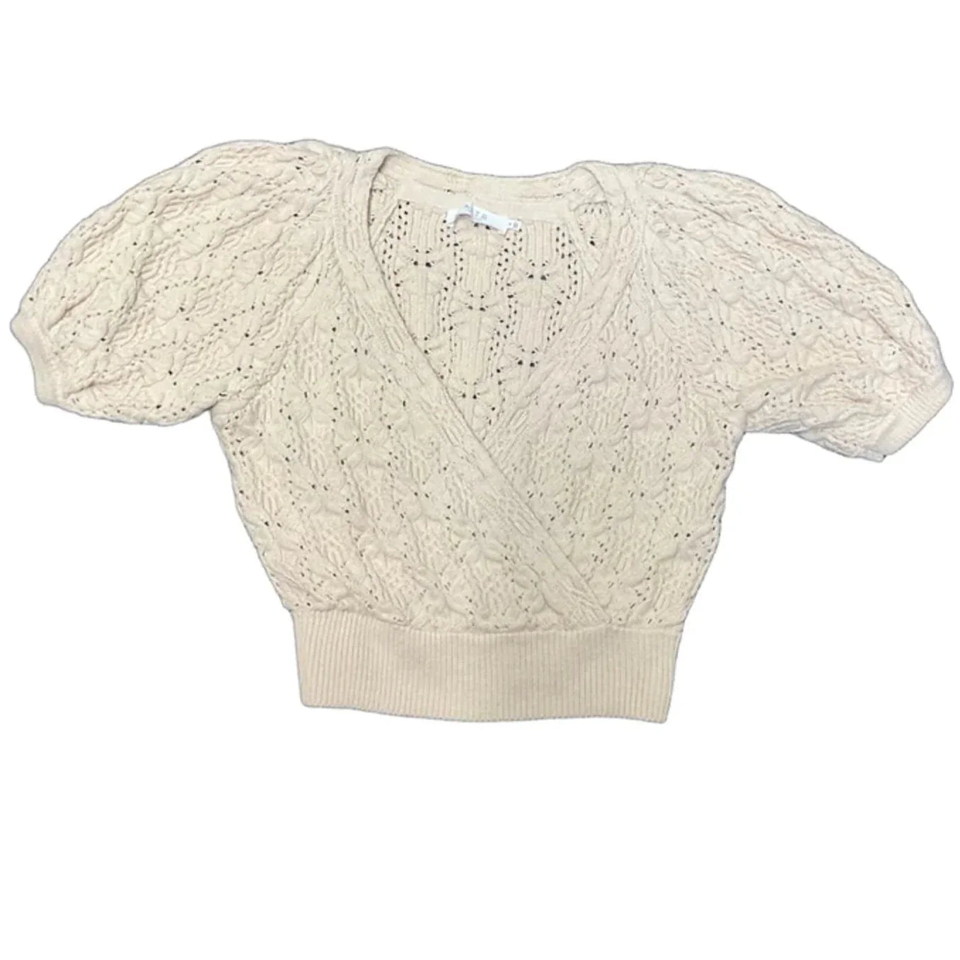 Sweater Short Sleeve By Astr In Tan, Size: M