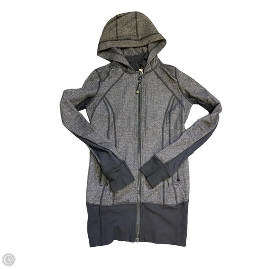 Athletic Jacket By Lululemon In Black & Grey, Size: S