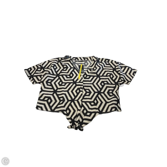 Top Short Sleeve By Clothes Mentor In Black & Tan, Size: M