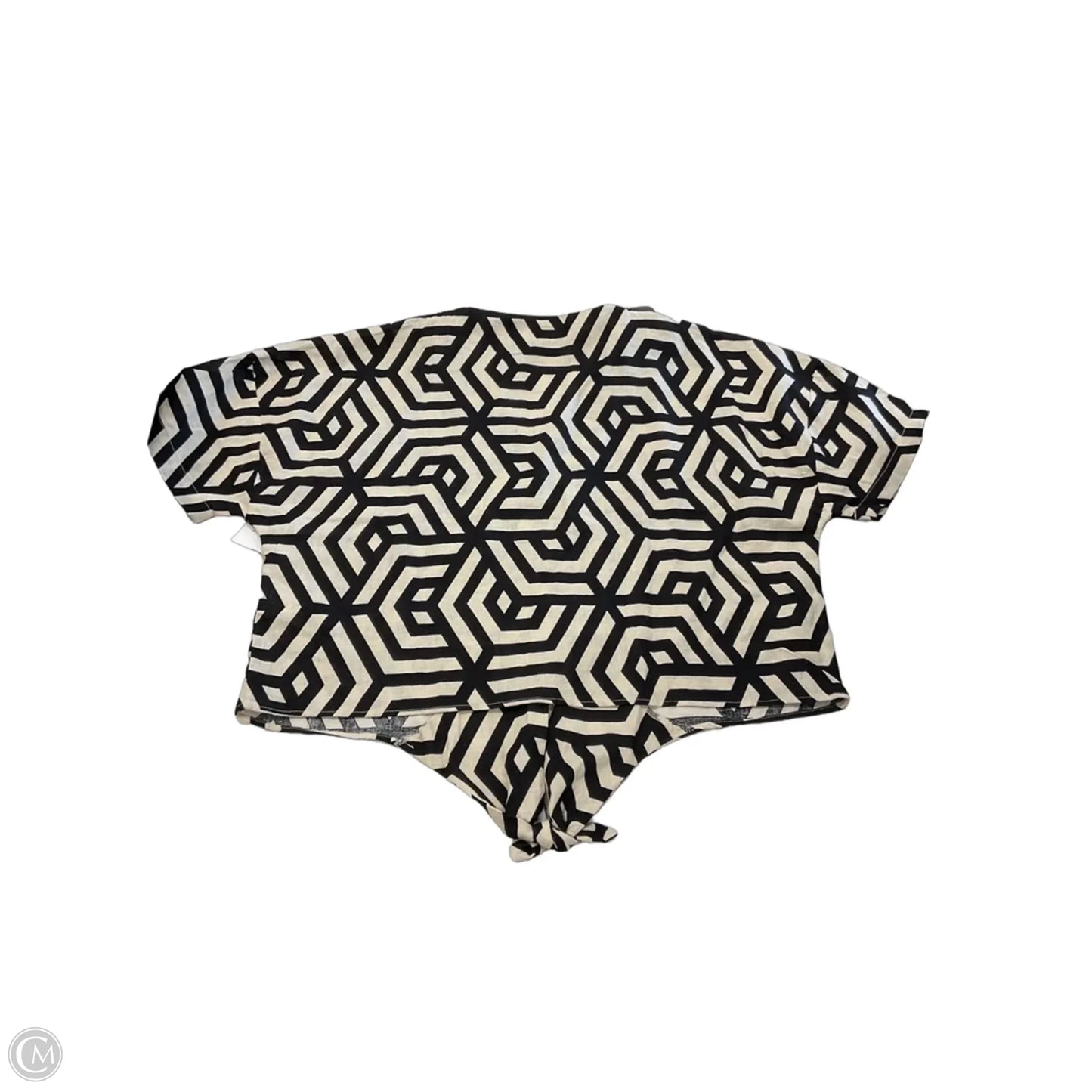 Top Short Sleeve By Clothes Mentor In Black & Tan, Size: M