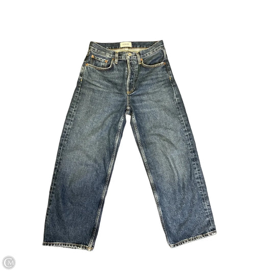 Jeans Wide Leg By Agolde In Blue Denim, Size: Xxs