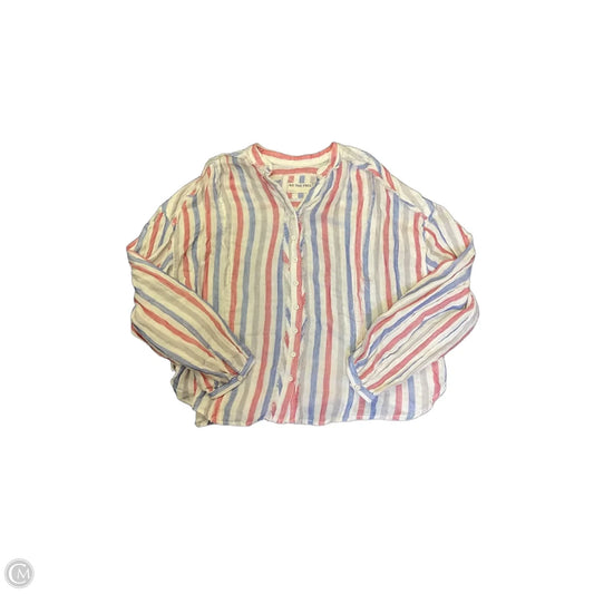 Top Long Sleeve By We The Free In Blue Red & White, Size: M