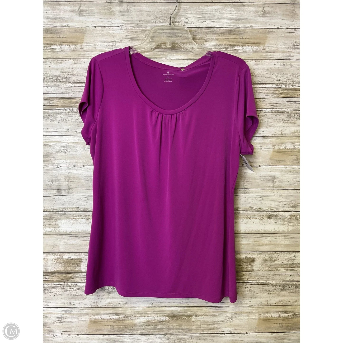 Top Short Sleeve By Worthington In Purple, Size: Xl