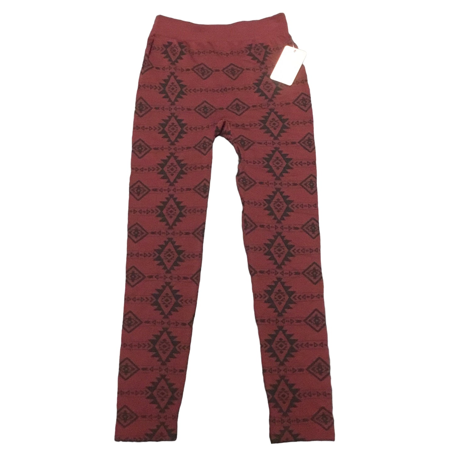 Red Pants Leggings Pink Rose, Size S