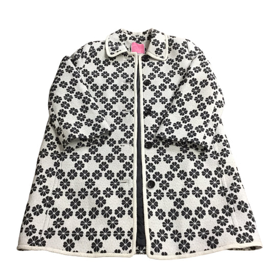 Coat Peacoat By Kate Spade In Black & White, Size: 12