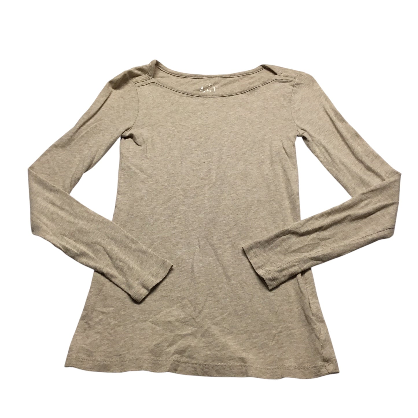 Top Long Sleeve Basic By J. Crew In Tan, Size: Xs