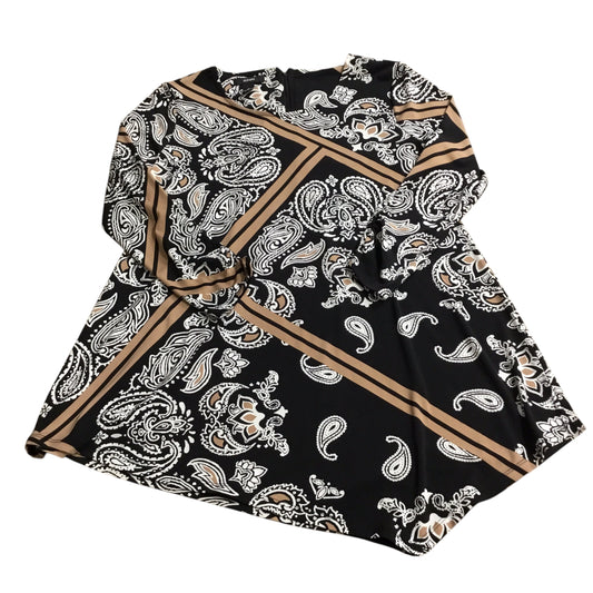 Top Long Sleeve By Alfani In Black & Brown, Size: M