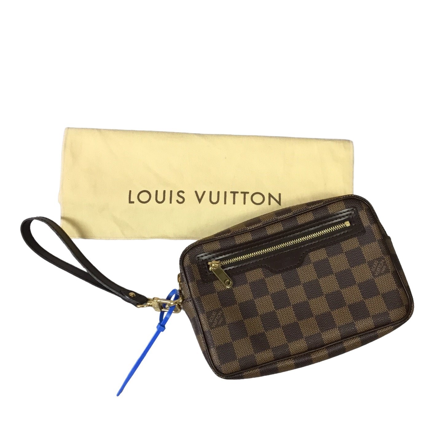 Brown Clutch Luxury Designer Louis Vuitton, Size Medium
