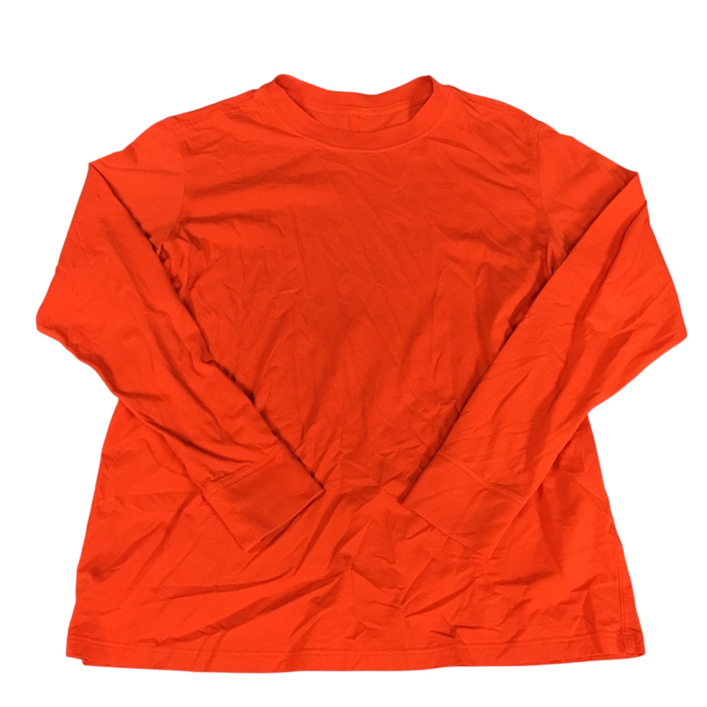 Athletic Top Long Sleeve Crewneck By Lululemon In Orange, Size: M