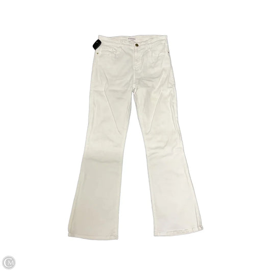 Jeans Boot Cut By Frame In White Denim, Size: 4